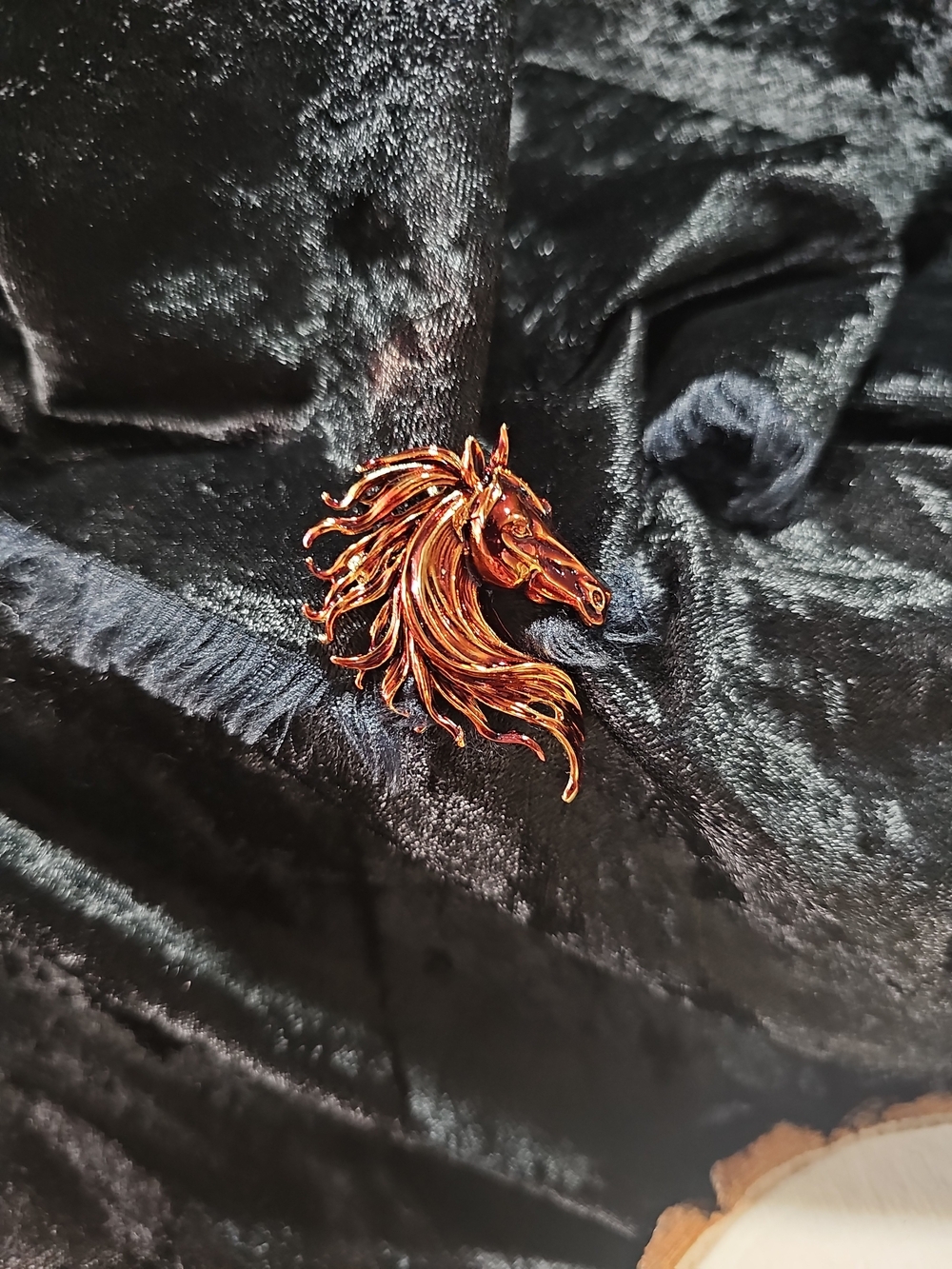 Copper tone Horse Head Lapel Pin and pendent.